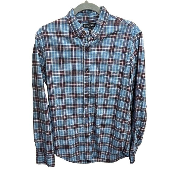 J.Crew Other - J.Crew Mercantile Men's Button Down Shirt Plaid Blue Burgundy Size M Medium